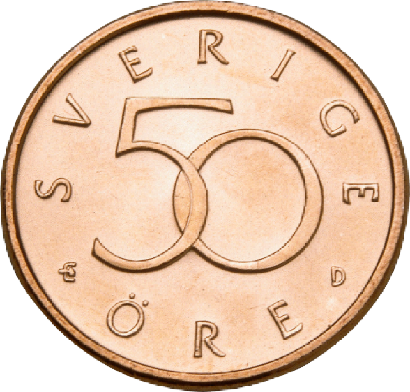 50-öre coin, the obverse front
