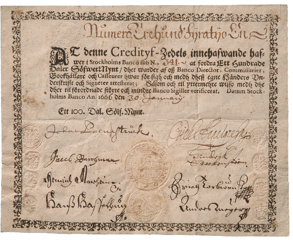 Picture of a Kreditiv bill note