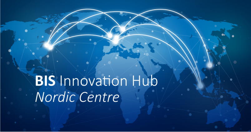 Ljusblå världskarta med linjer mellan städerna där BIS Innovation Hub finns i världen.