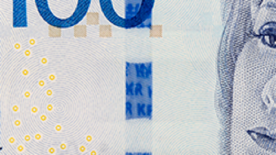 Security strip 100-krona banknote