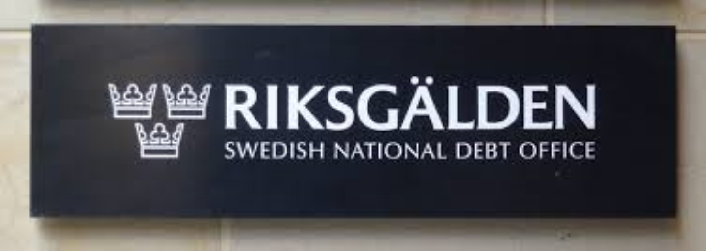 Sign with the Debt Office's logo