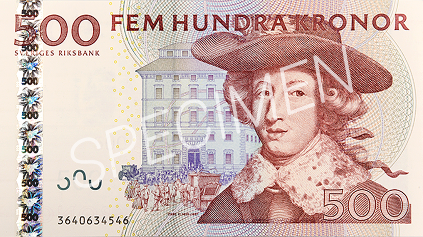 Invalid 500-krona banknote, front)