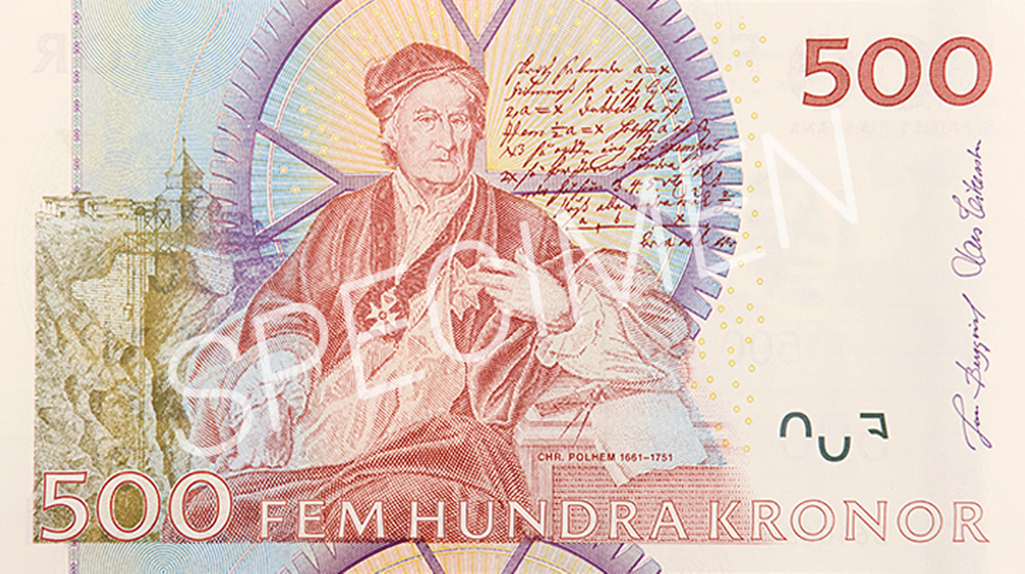 Invalid 500-krona banknote, back)