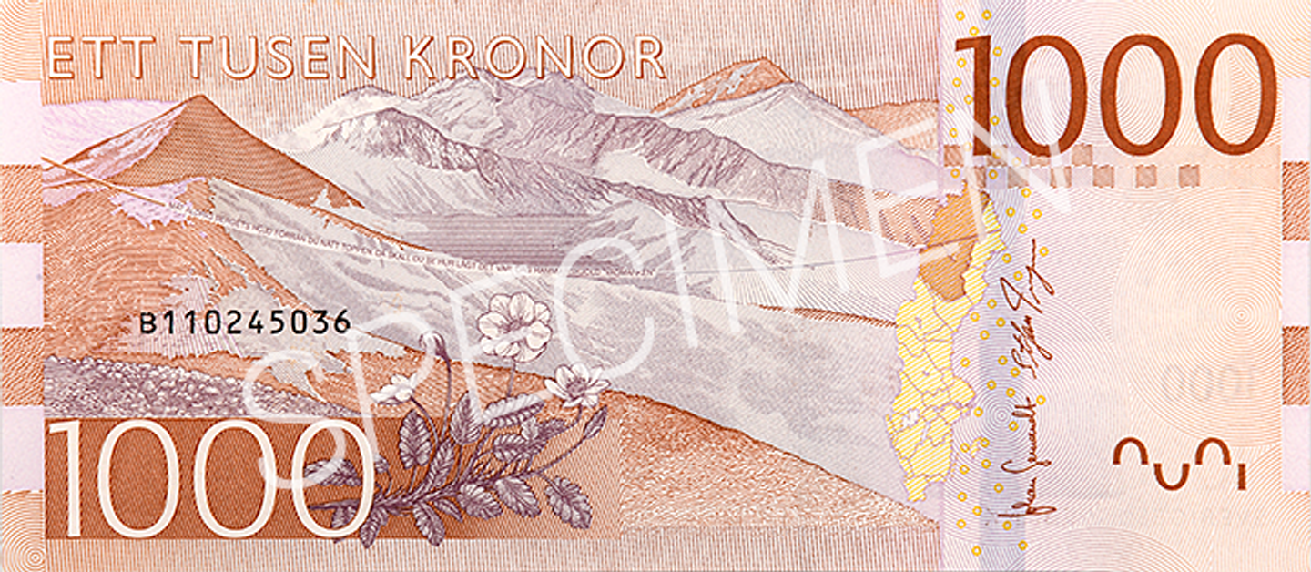1000-kronorssedel baksida)