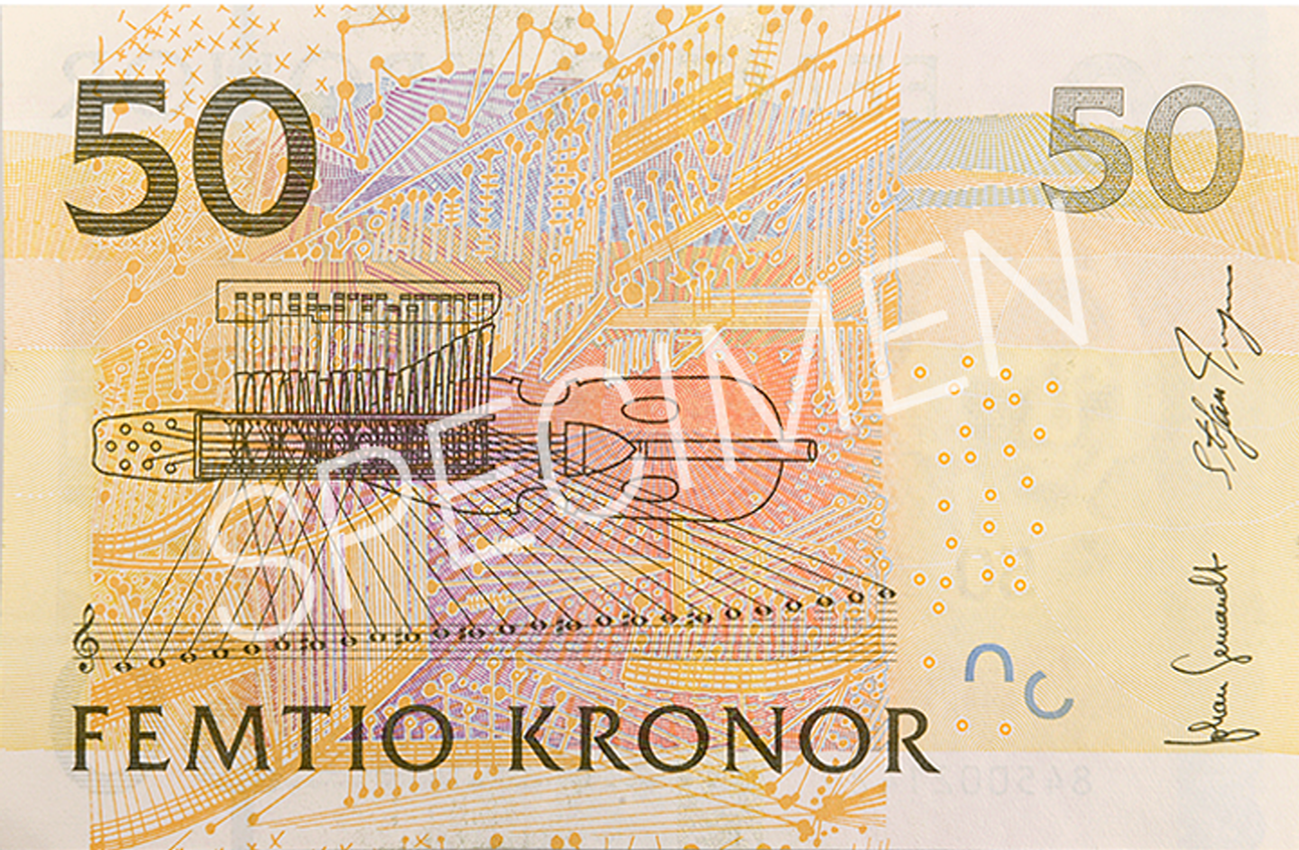 Invalid 50-krona banknote, back)
