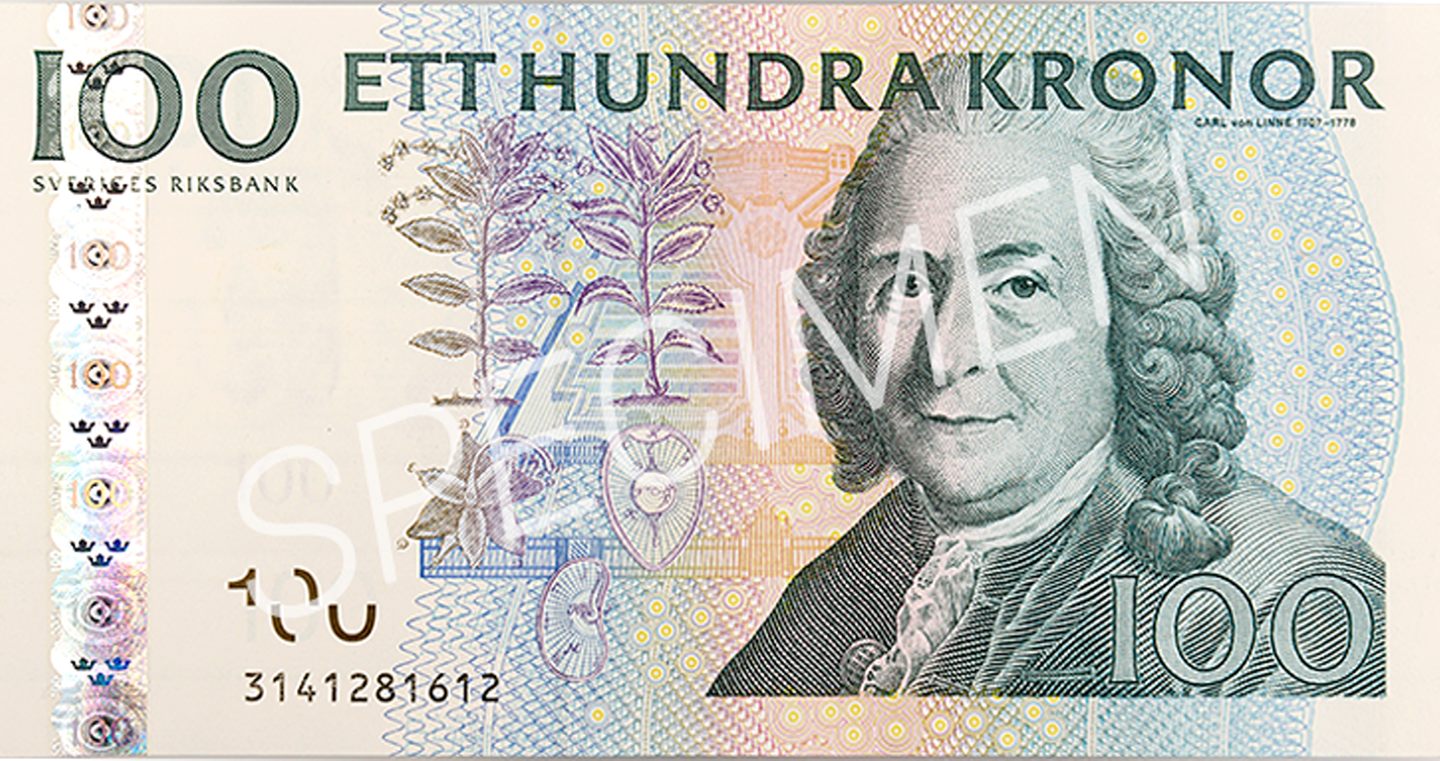 Invalid 100-krona banknote, front)
