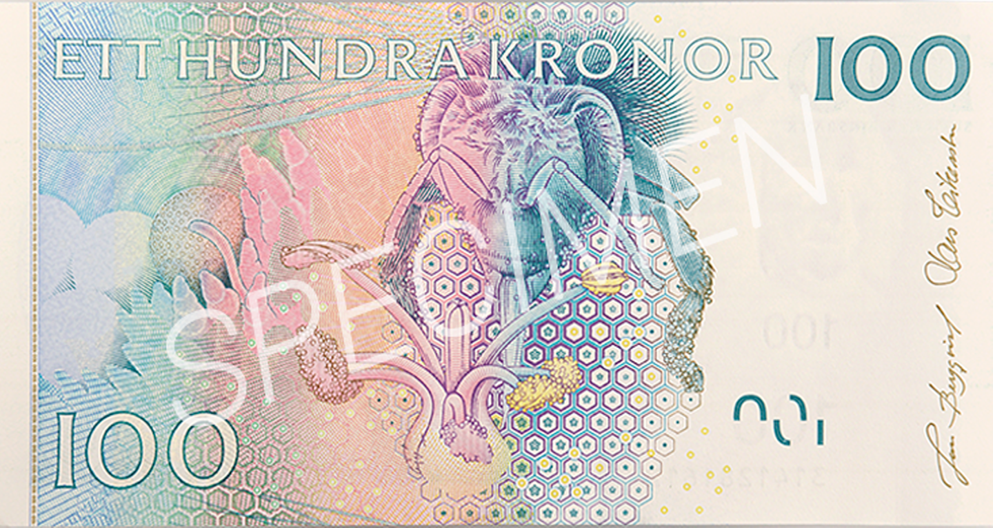 Invalid 100-krona banknote, back)