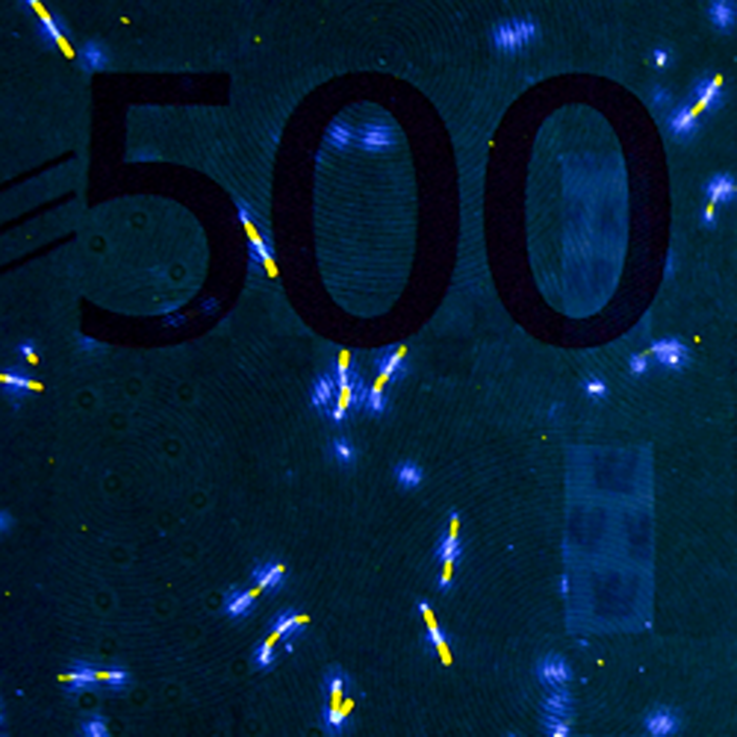 500-krona banknote UV-fibres front)