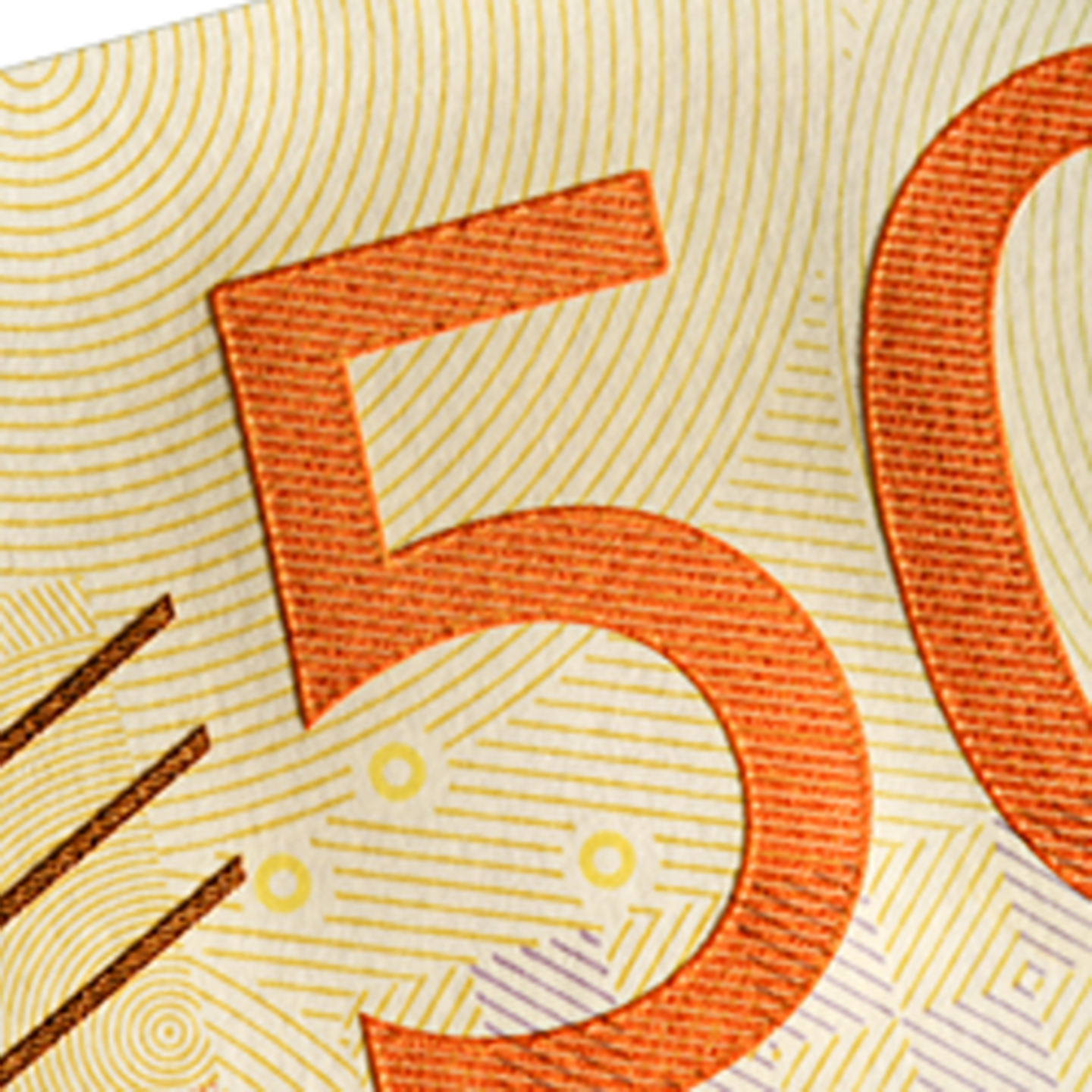 50-krona banknote tactile mark front)