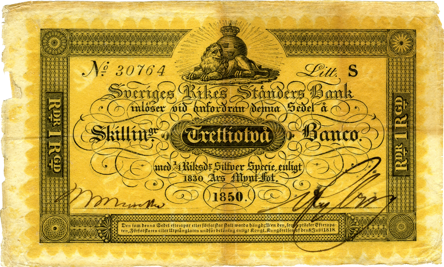 One of the first modern banknotes