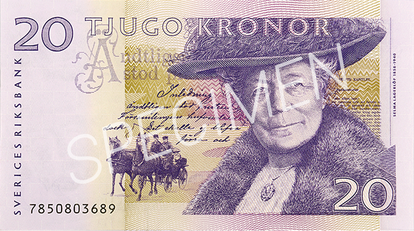 Invalid 20-krona banknote, front)