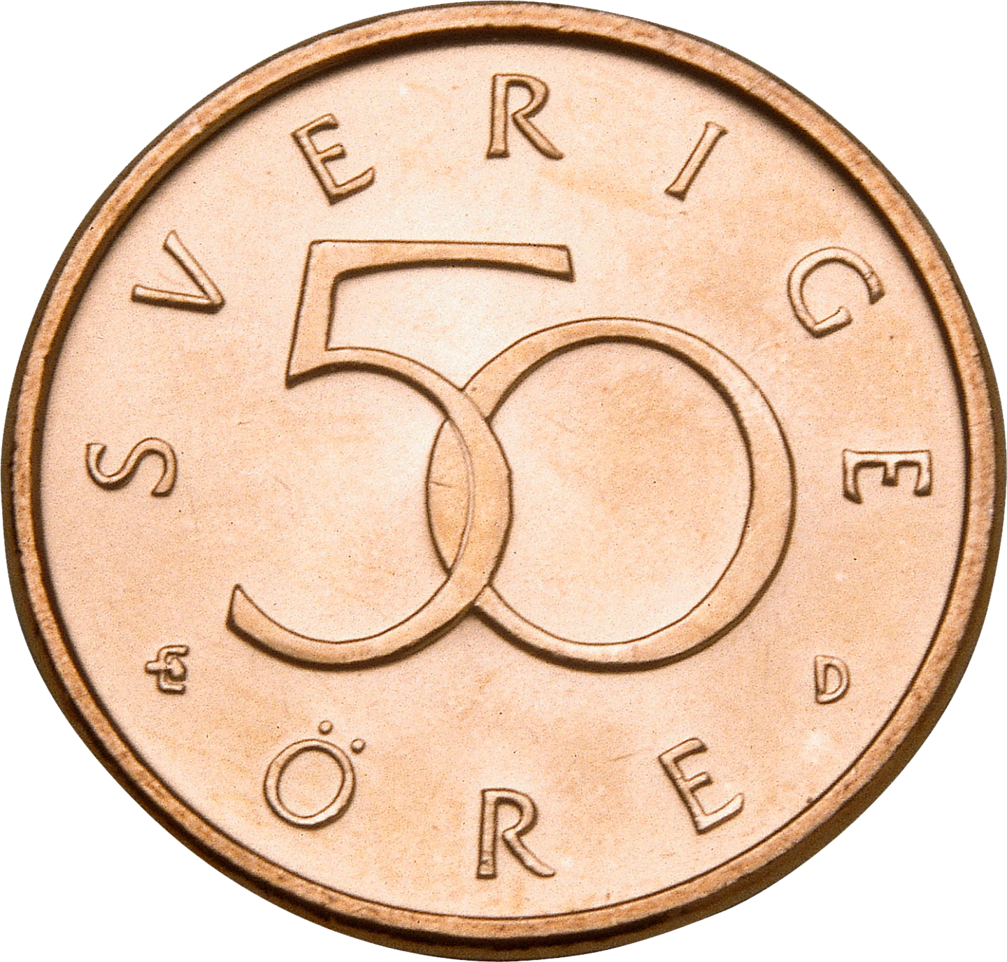 50-öre coin, the obverse front