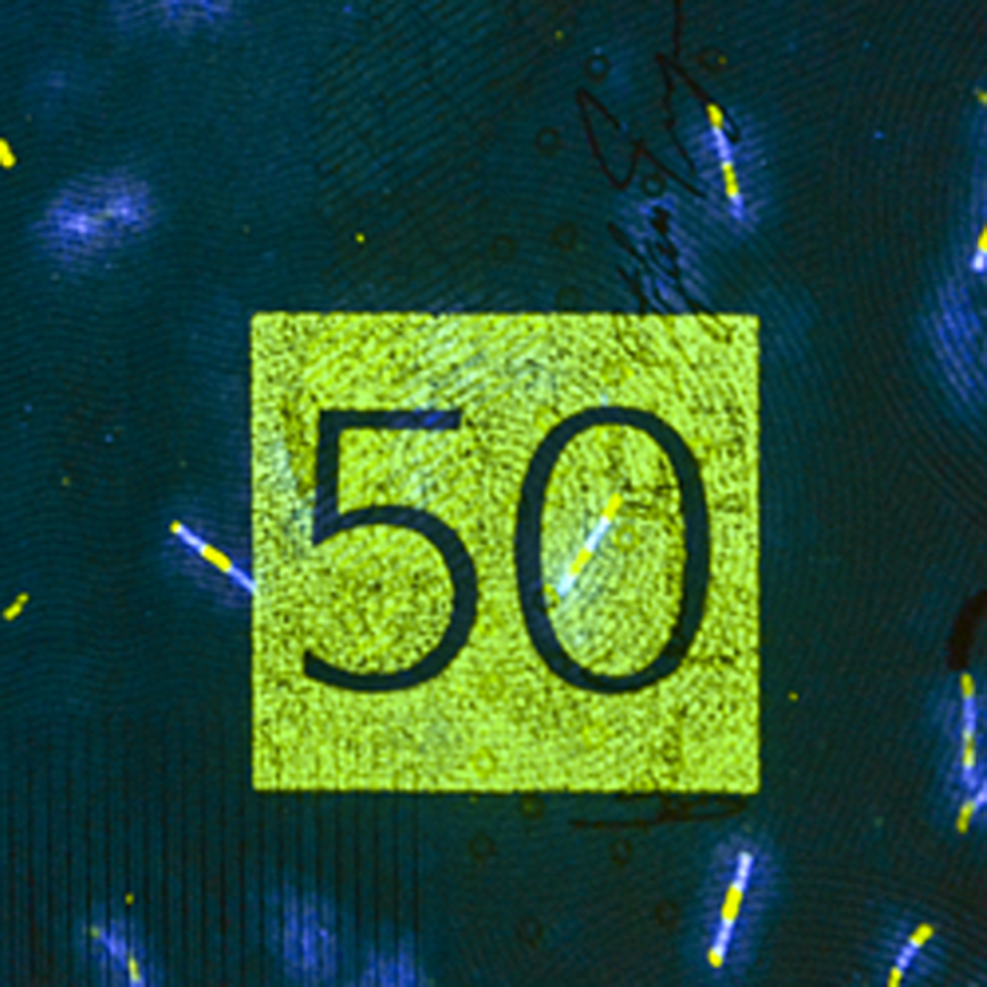 50-krona banknote UV image back)