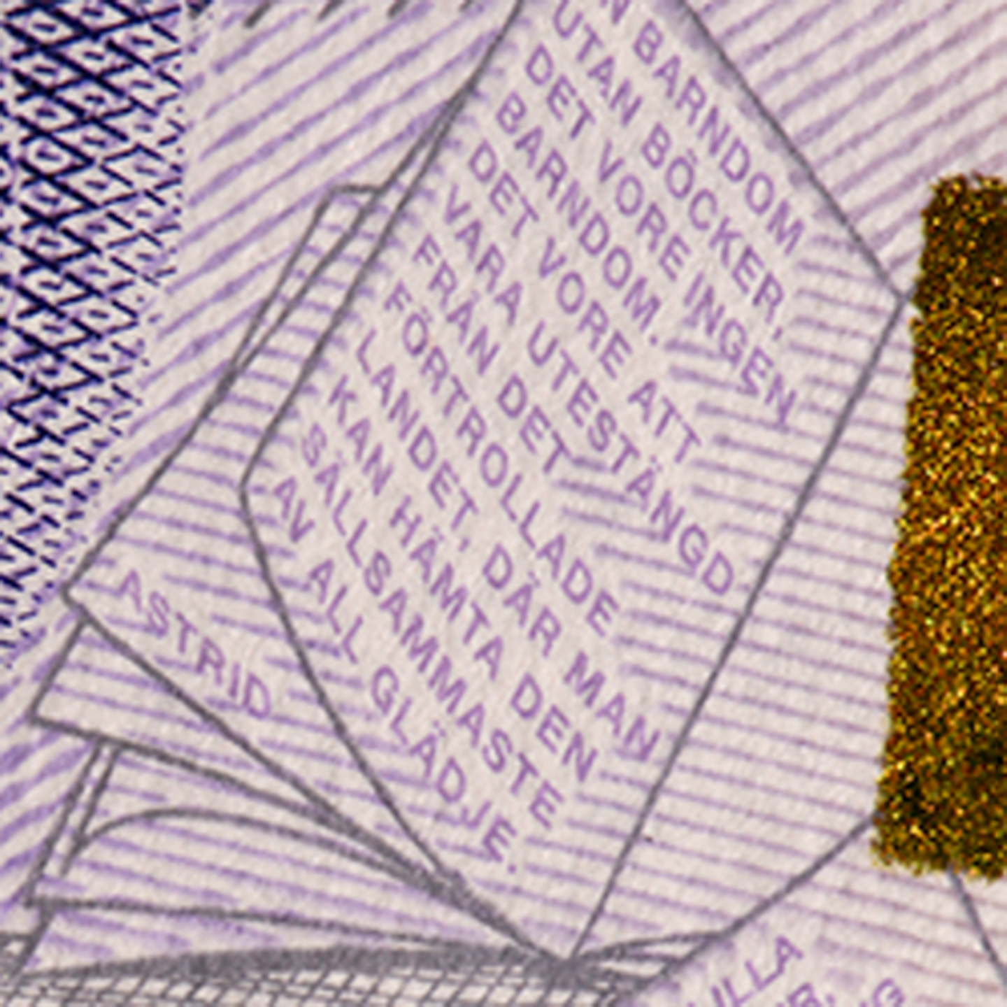 20-krona banknote minitext en barndom front)