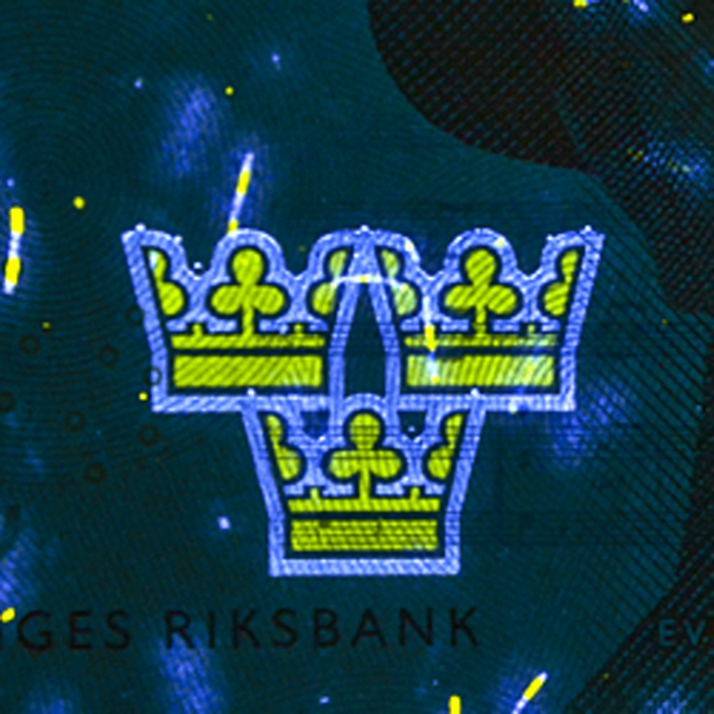 100-krona banknote UV image front)