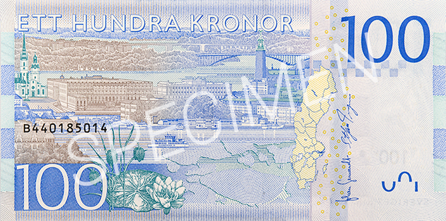 100-krona banknote back)