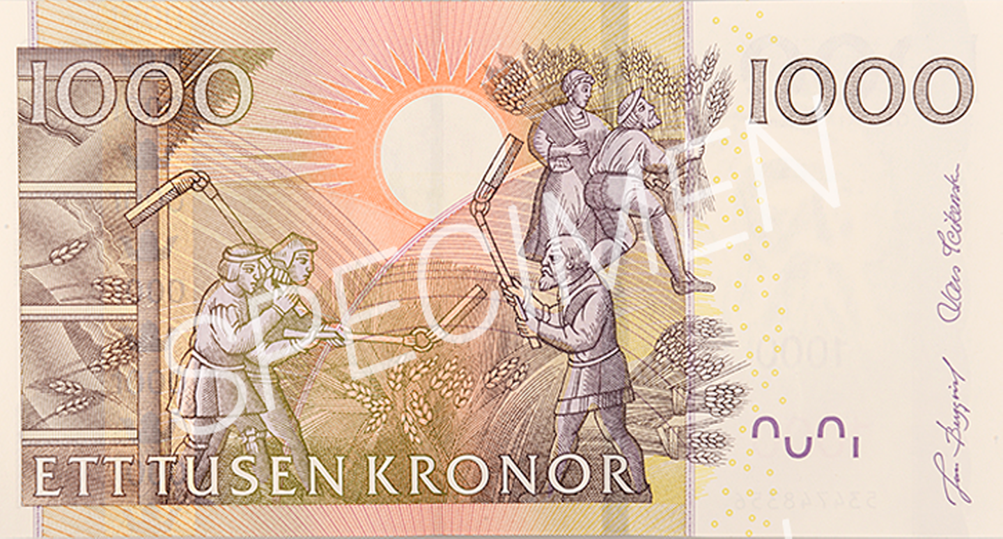 Invalid 1000-krona banknote, back)