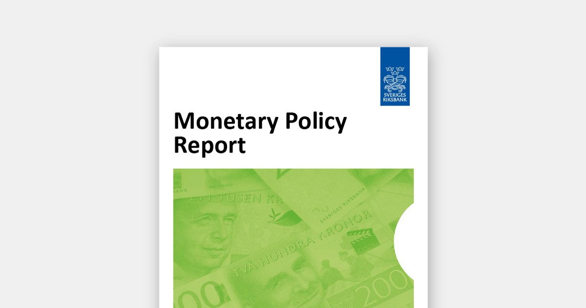 Cover Monetary Policy report