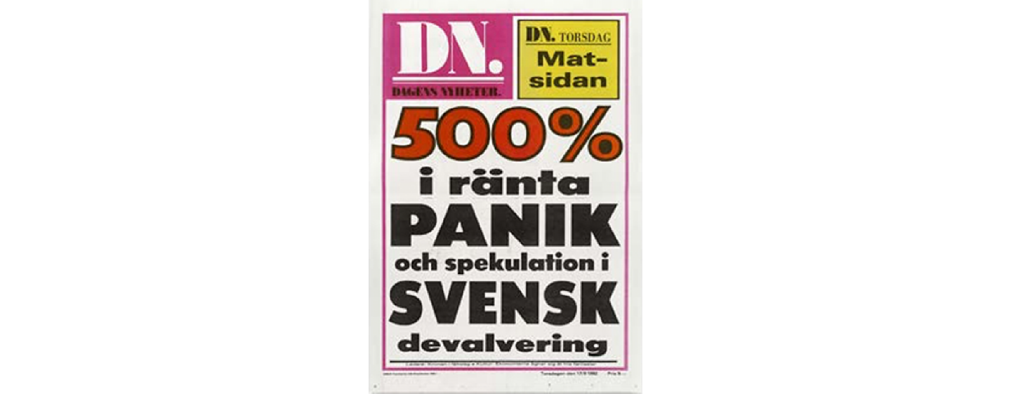 Headline from Dagens Nyheter from 1992 (Photo: Dagens Nyheter)