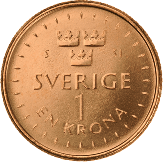 1-krona, reverse