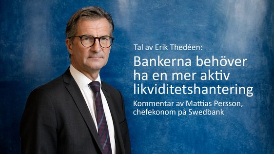 Thedéen: Bankerna behöver ha en mer aktiv likviditetshantering