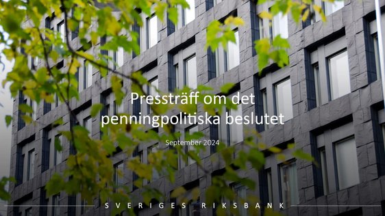 Pressträff om det penningpolitiska beslutet i september 2024