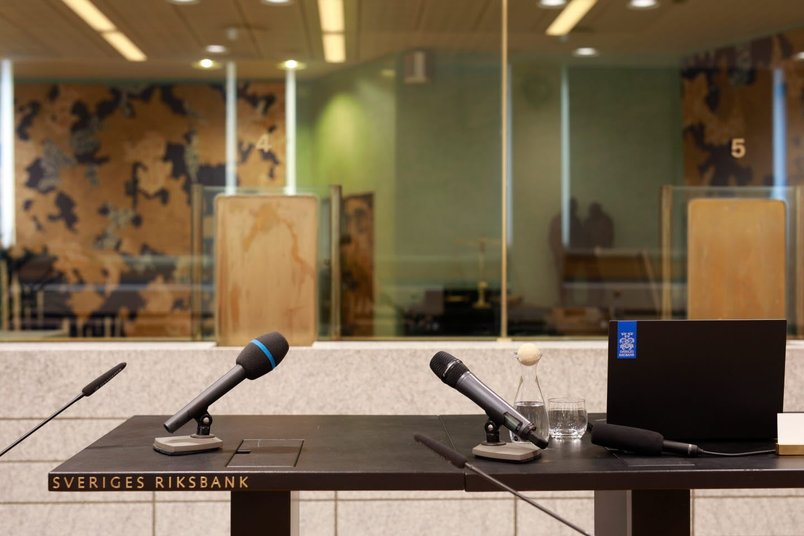 A room where the Riksbank holds press conferences.