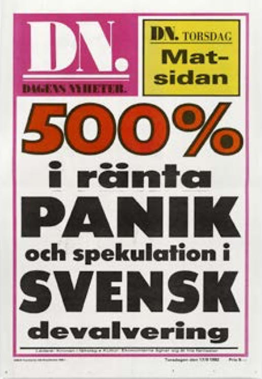 Löpsedel från Dagens Nyheter från 1992 (Foto: Dagens Nyheter)