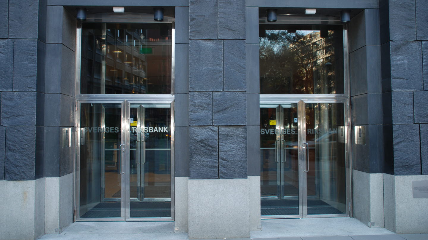The Riksbank building, main entrance