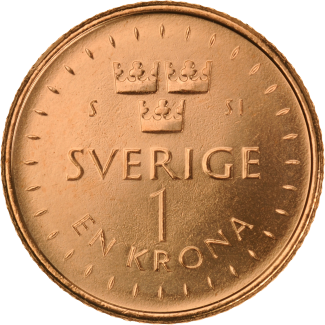 1-krona, reverse