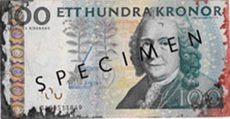 Färgad 100-kronorssedel