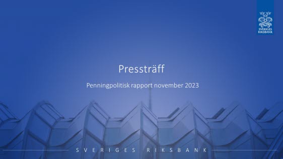 Pressträff om det penningpolitiska beslutet i november