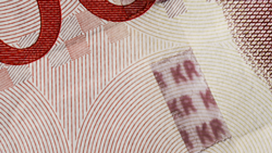 Security strip 500-krona banknote