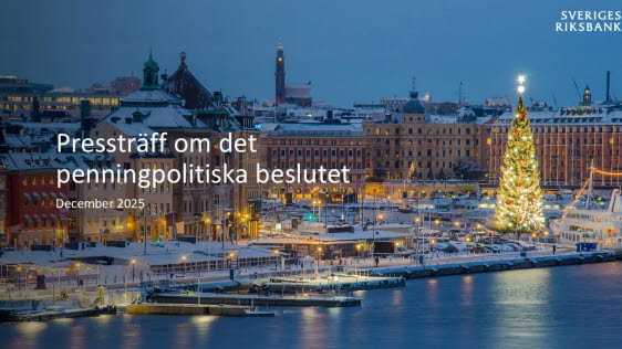 Pressträff om det penningpolitiska beslutet i december 2025